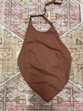 Zara Brown Bandana Backless Top
